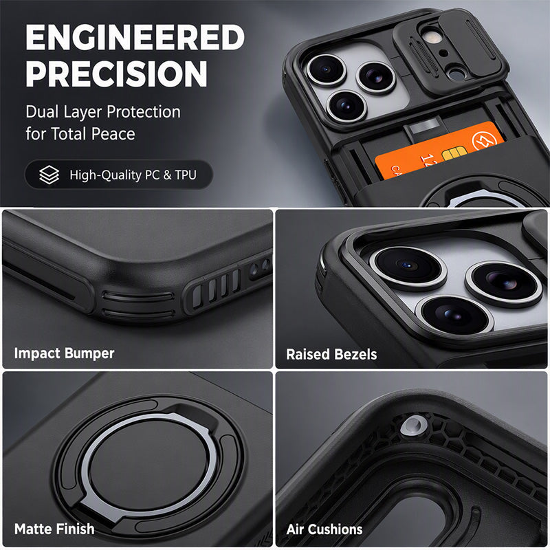 2-in-1 Shockproof IPhone Case with Card Holder