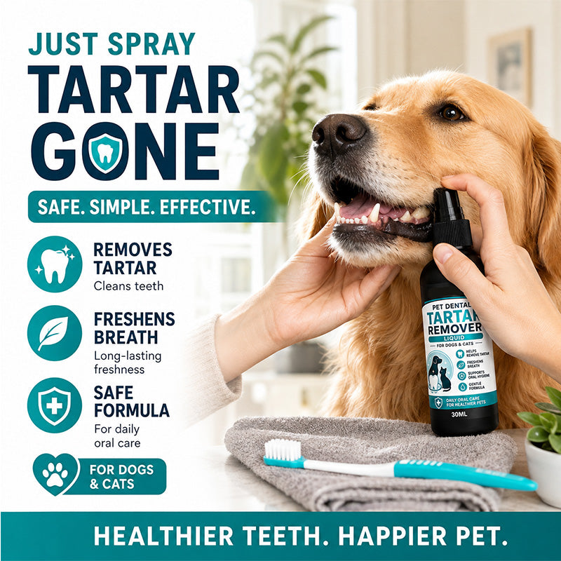 🫧Gentle Pet Dental Cleaning Spray🦷Vet‑Formulated Tartar Remover Spray for Dogs & Cats, Safe Oral Care Solution to Eliminate Bad Breath & Reduce Plaque