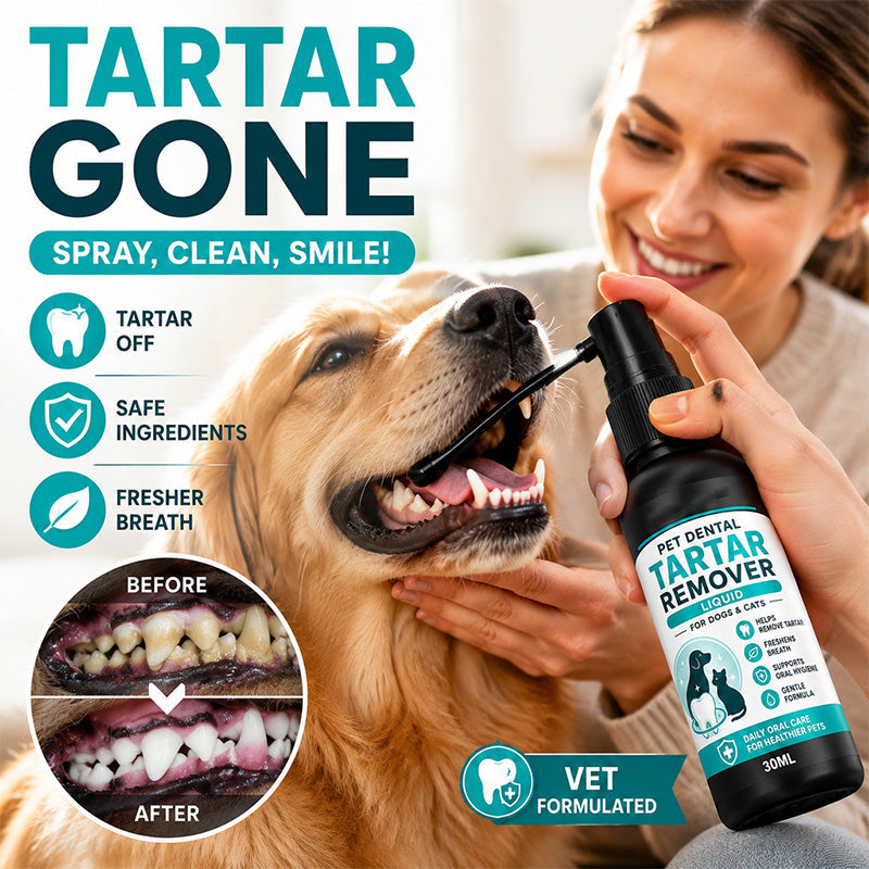 🫧Gentle Pet Dental Cleaning Spray🦷Vet‑Formulated Tartar Remover Spray for Dogs & Cats, Safe Oral Care Solution to Eliminate Bad Breath & Reduce Plaque