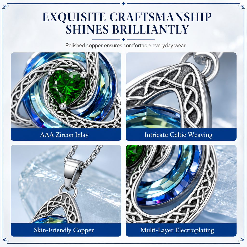 🎁2026 New Arrivals 50% OFF💥Women's Celtic Knot Birthstone Pendant Necklace🌀📿