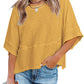 ☀️2026 HOT SALE 50% OFF💃🌸Women's Solid Color Splicing Loose Five Points Flare Sleeve T-Shirt